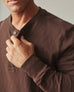 Men's Premium Slub Long Sleeve Henley - Chicory Coffee